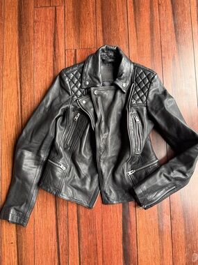 All Saints leather Catch Biker jacket